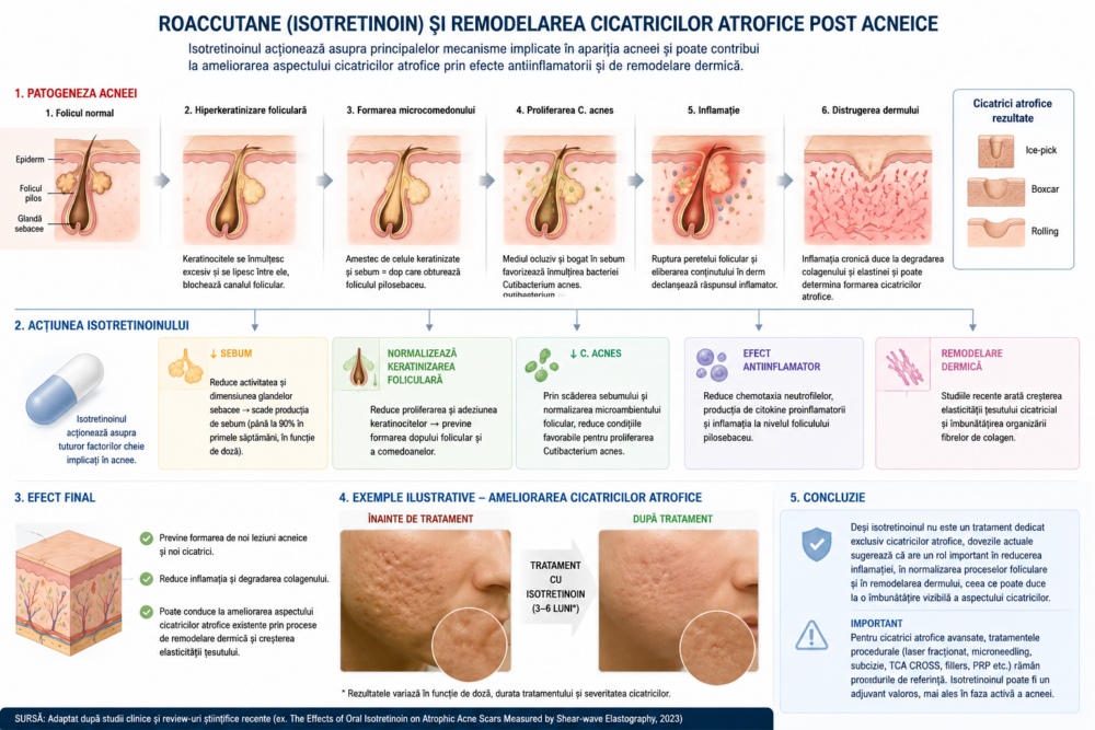 Roaccutane și cicatricile atrofice post-acneice: poate tratamentul să îmbunătățească aspectul acestora? 3 cicatrici atrofice post-acneice
